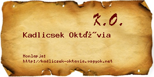 Kadlicsek Oktávia névjegykártya